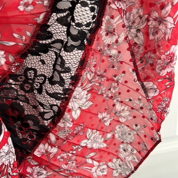 Nanette Lepore floral Ruby Red midi Dress - Picture 7 of 10